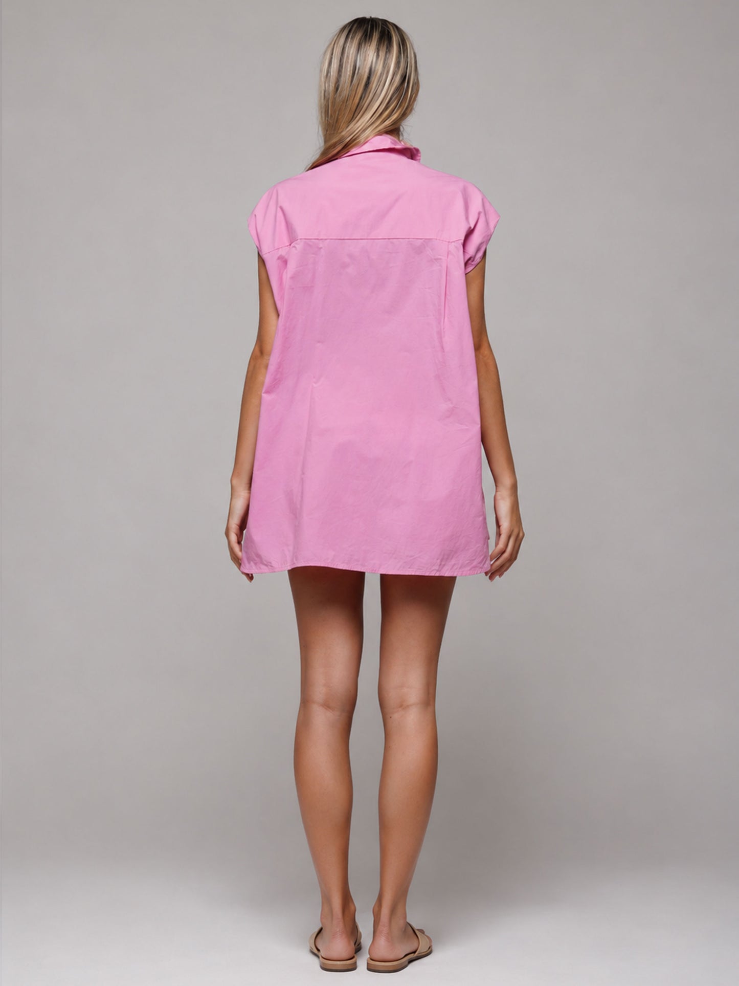 Sleeveless Button Up Shorts 2-Piece Set