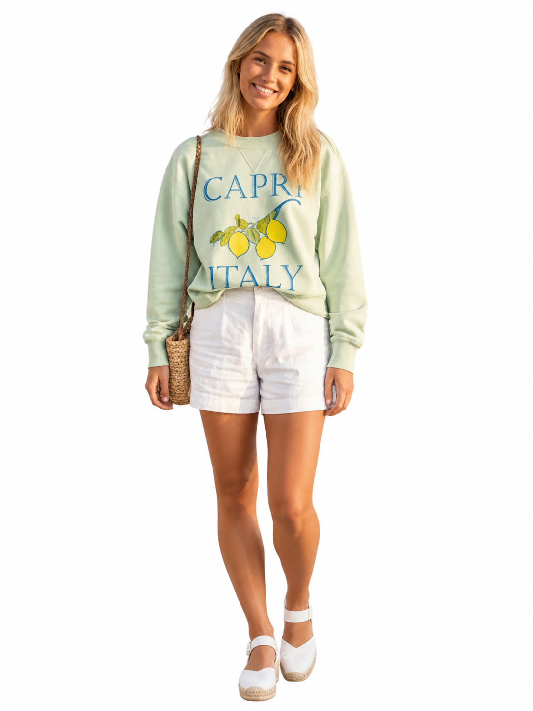 Salt Air Sweatshirt with Graphic Capri Italy