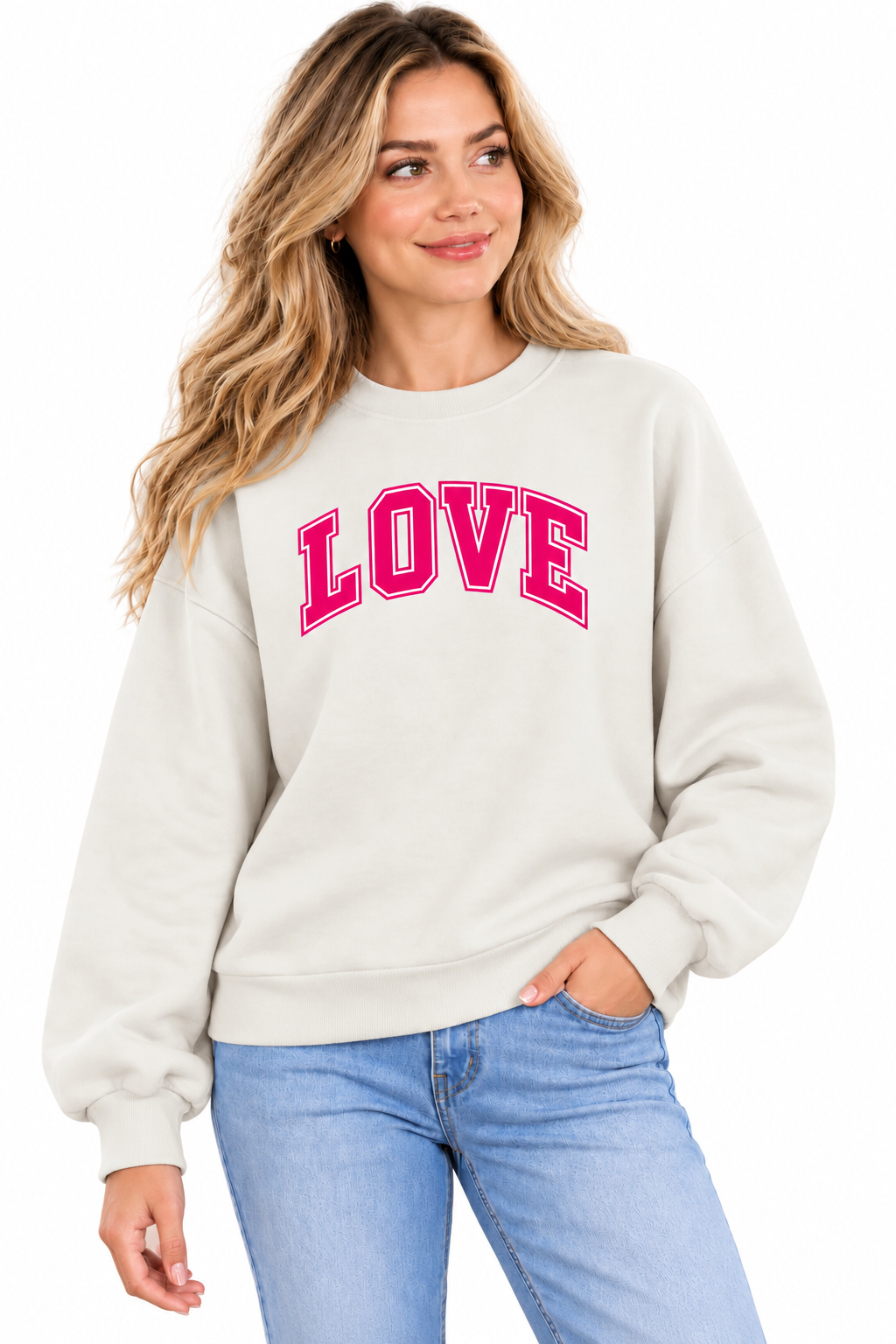 LOVE Varsity Crewneck Sweatshirt – Ivory
