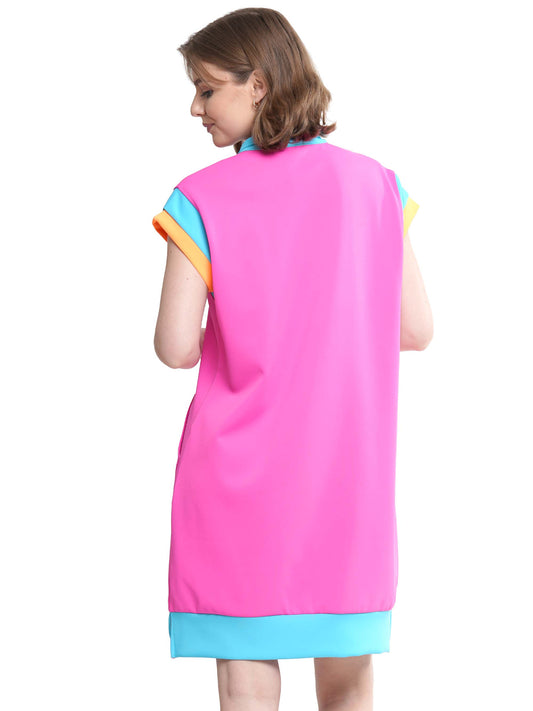 Color Block Half Zip Dress