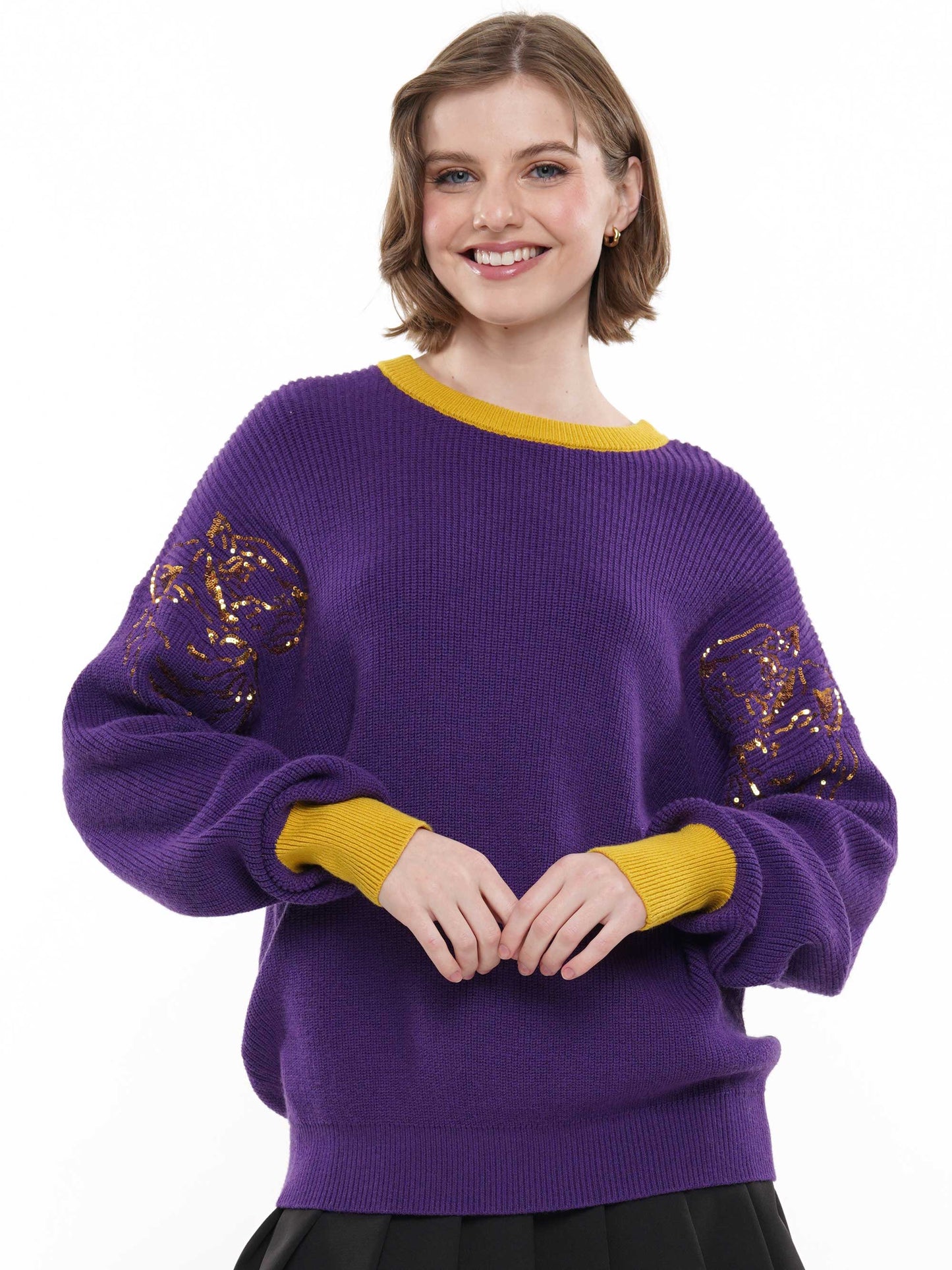 Tiger Sleeve Knit Sweater