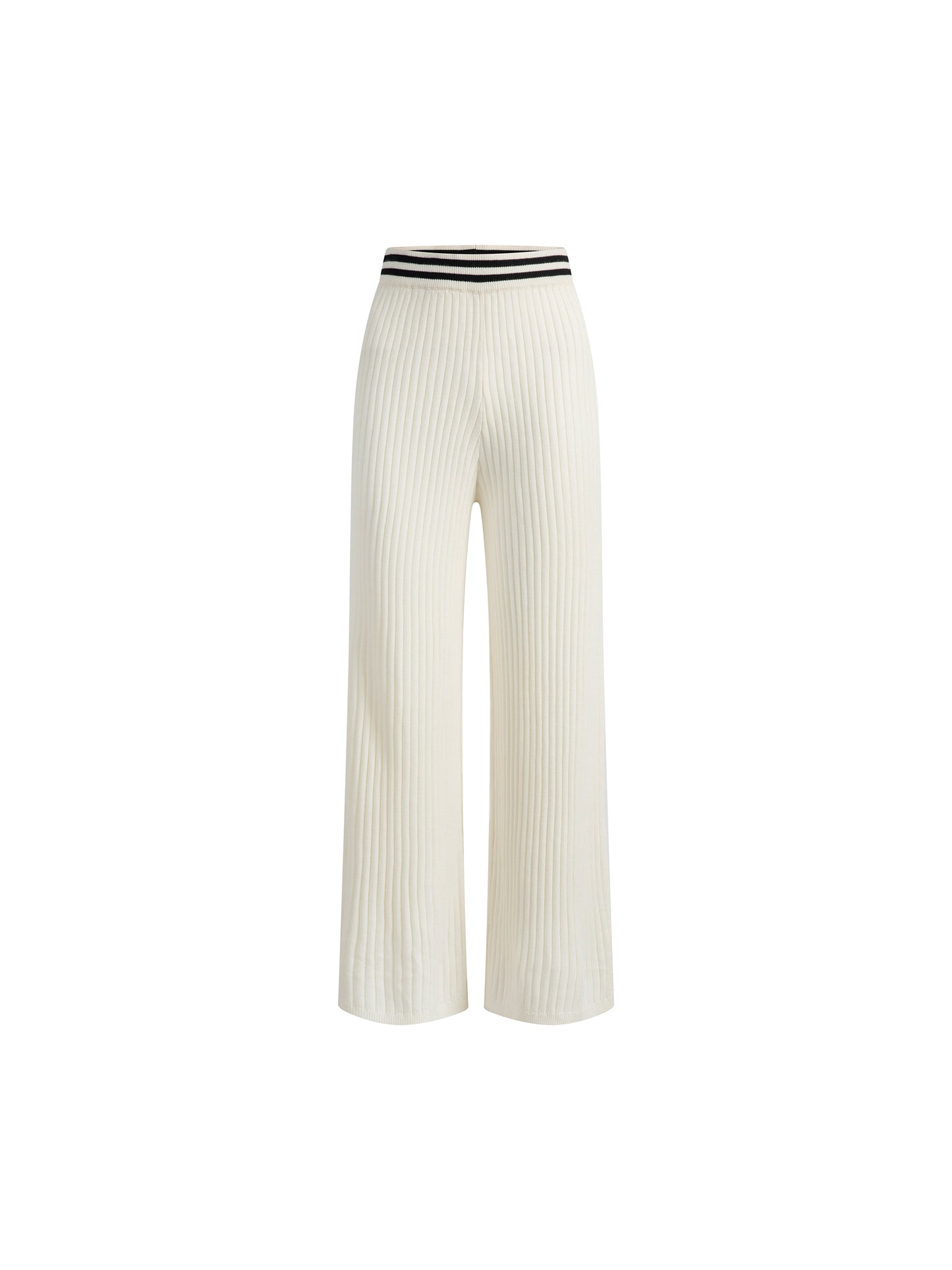 Cozy Ribbed Loungewear 2-Piece Set with Sporty Stripes