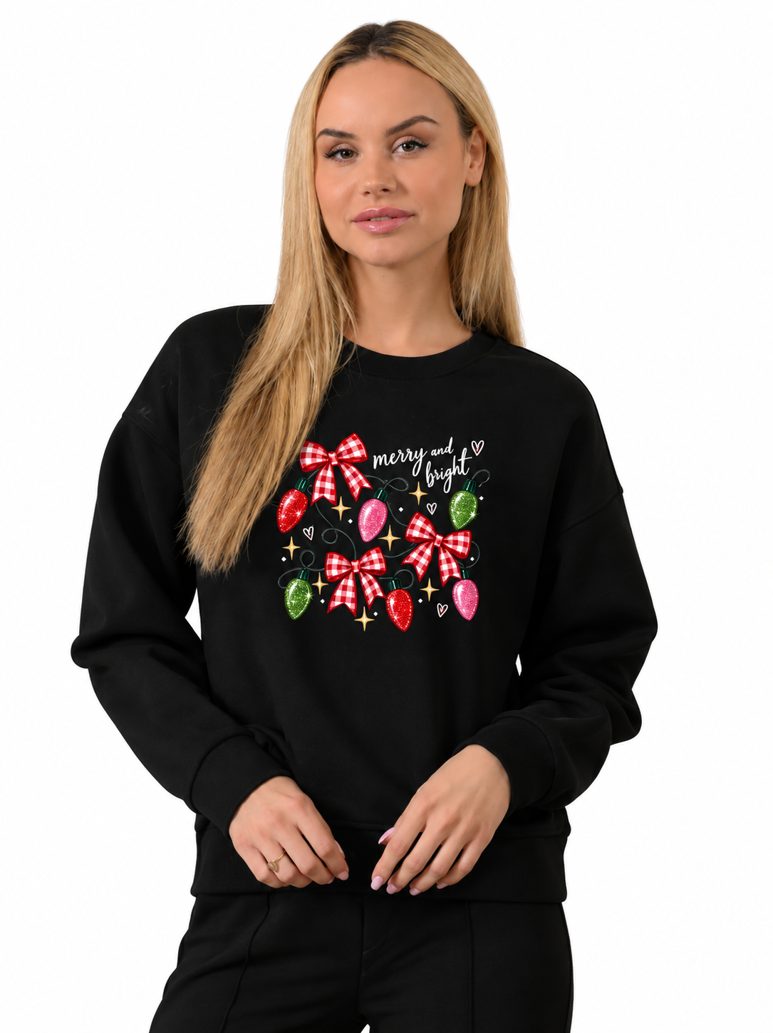 Merry & Bright Christmas Lights Sweatshirt