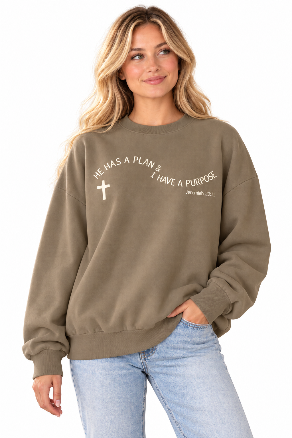 He Has a Plan, I Have a Purpose Oversized Sweatshirt