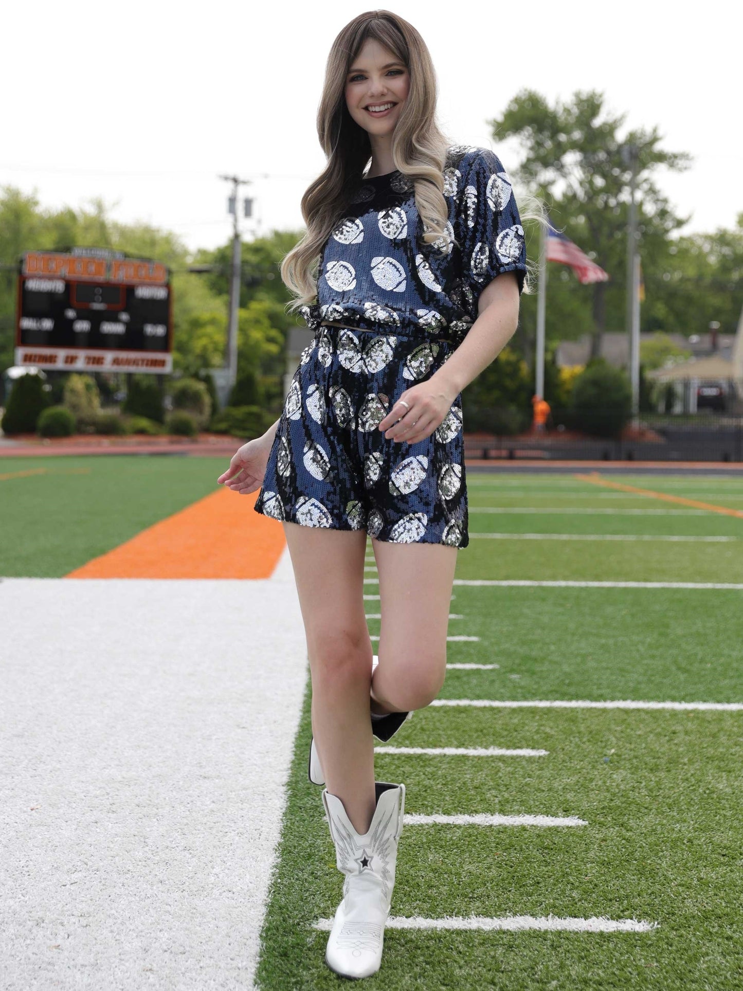 Gameday Football Sequin 2-Piece Set