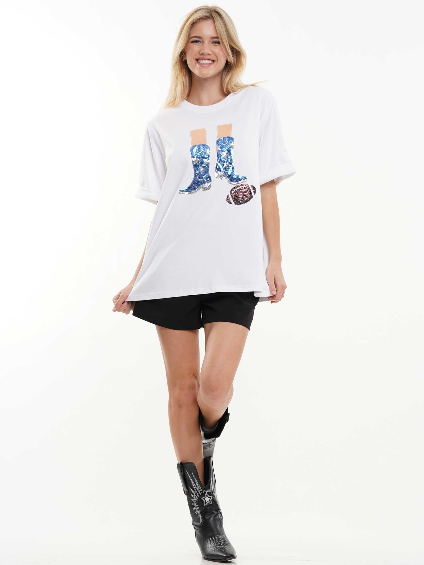 Western Boots Football Top