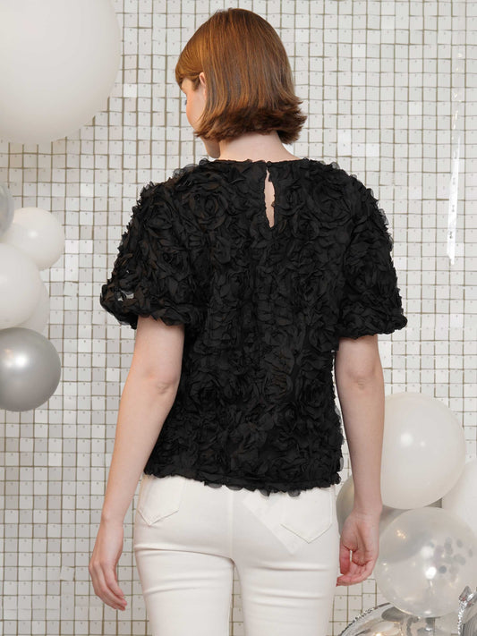 3D Flower Short Sleeve