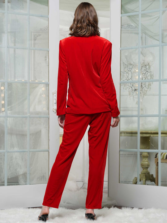 Velvet Blazer & Pants 2-Piece Suit
