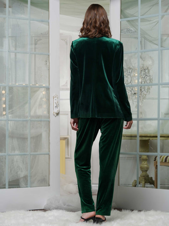 Velvet Blazer & Pants 2-Piece Suit