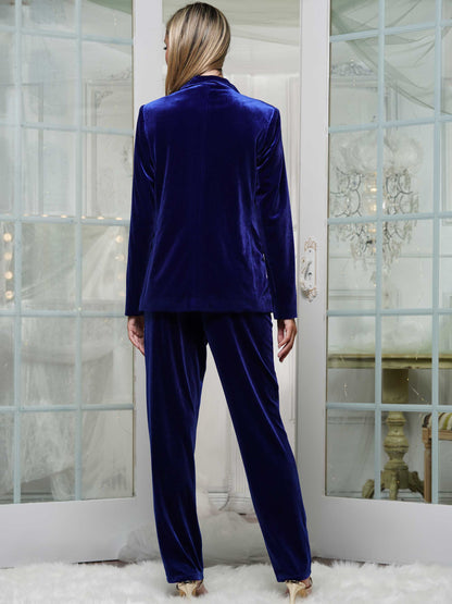 Velvet Blazer & Pants 2-Piece Suit