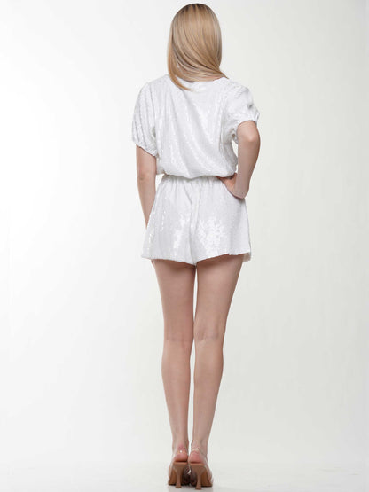 Bride to be sequin crop top and short set