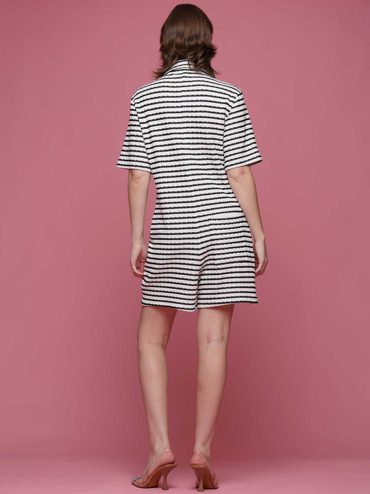 Drop Waist Striped Romper