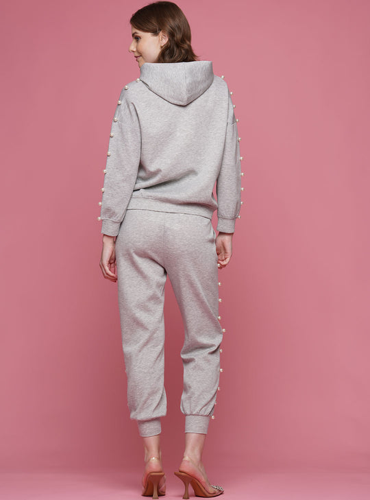 Light Soft Lyocell Hoodie &amp; Jogger Pants with Pearl 2-Piece Set