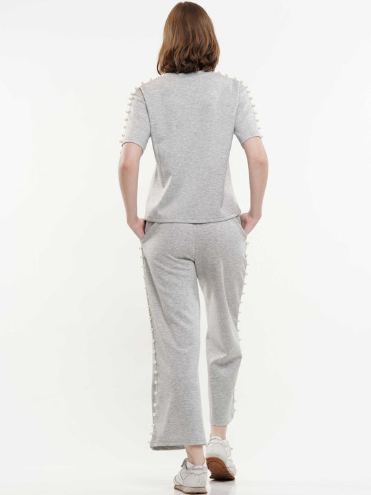 Soft lyocell top & pant 2-Piece set with lined peal trim