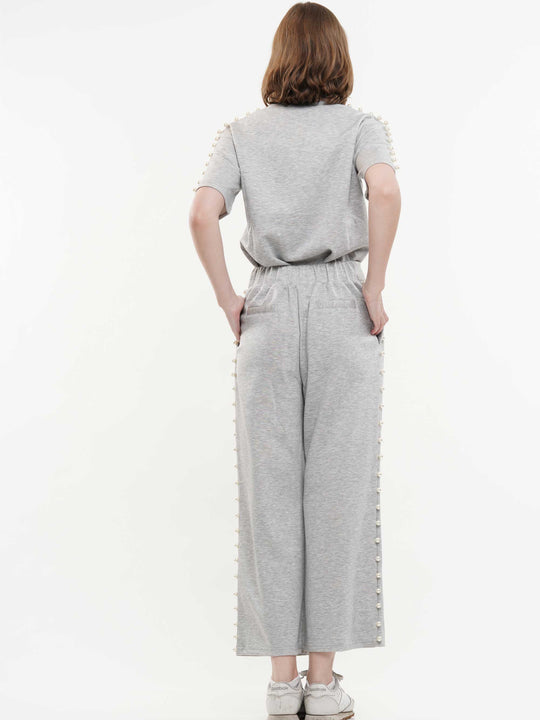 Soft lyocell top & pant 2-Piece set with lined peal trim