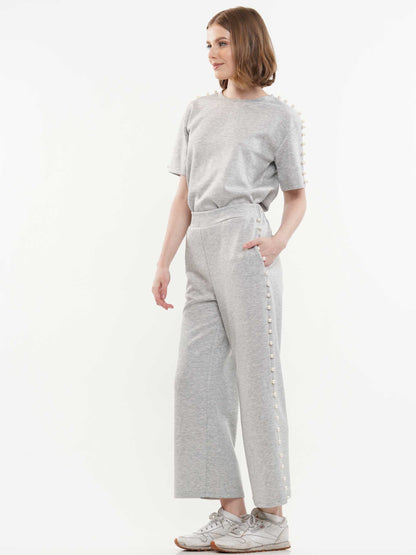 Soft lyocell top & pant 2-Piece set with lined peal trim