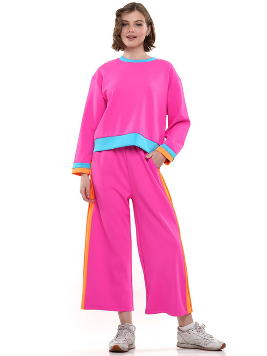 Color Block Long Sleeve & Pants 2-Piece Set