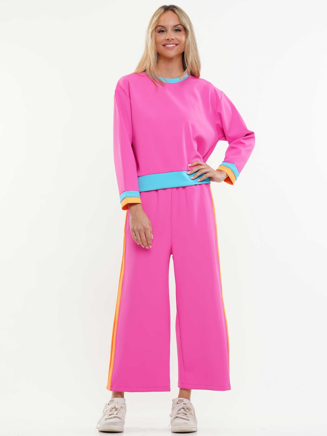 Color Block Long Sleeve & Pants 2-Piece Set
