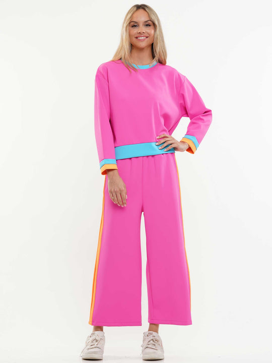 Color Block Long Sleeve & Pants 2-Piece Set