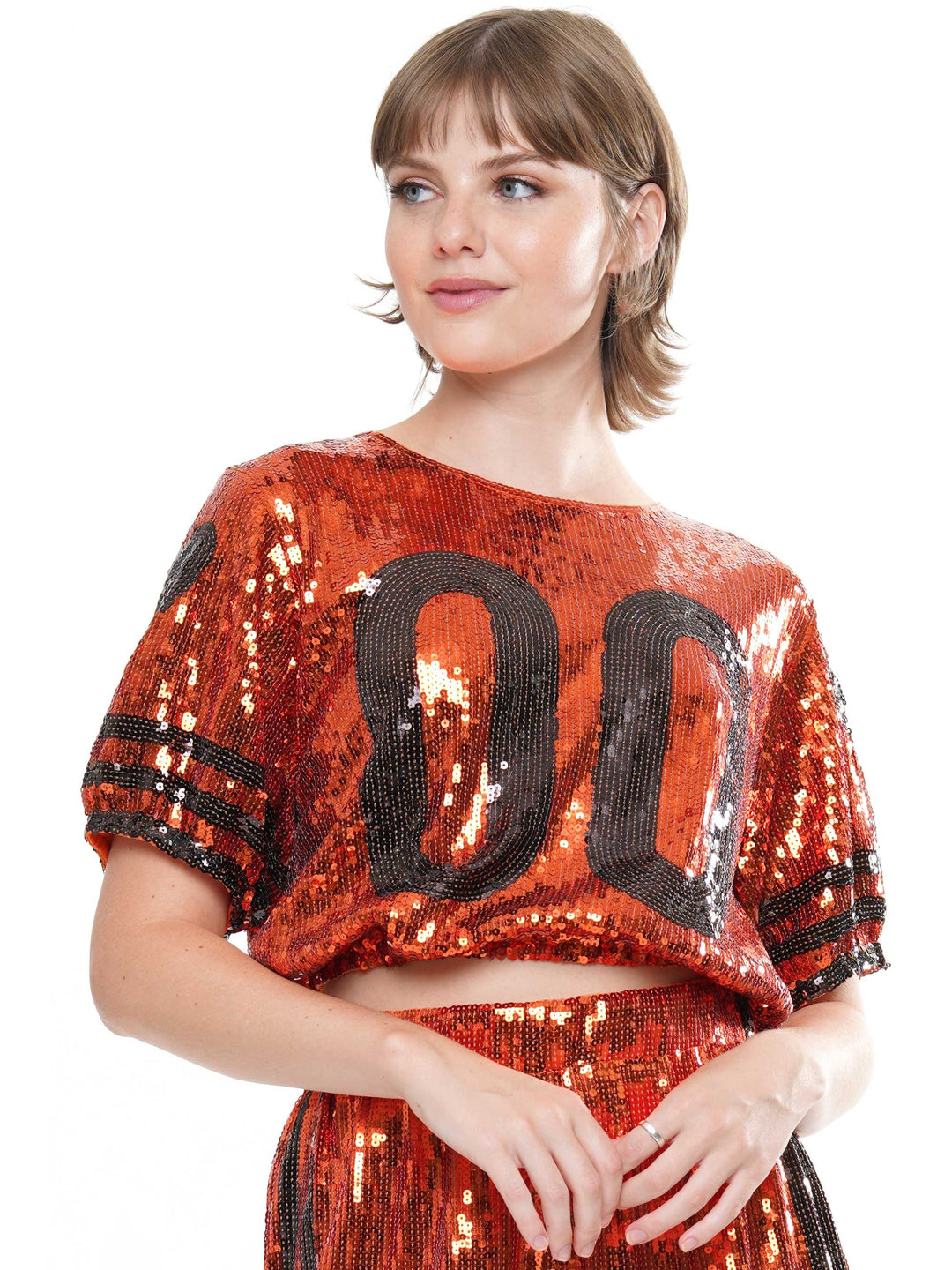 Double Zero Sparkle Sequin Crop Top
