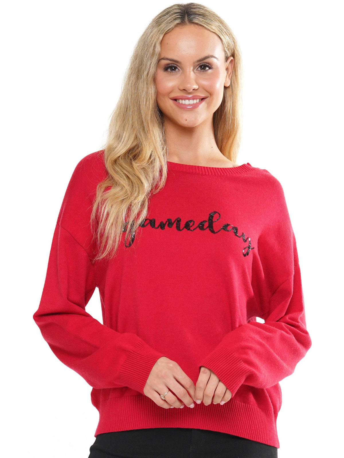 Gameday Script Sequin Sweater