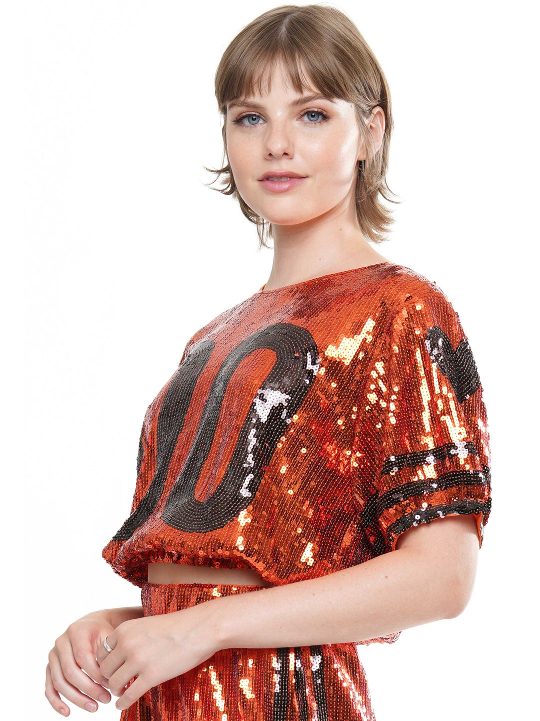 Double Zero Sparkle Sequin Crop Top