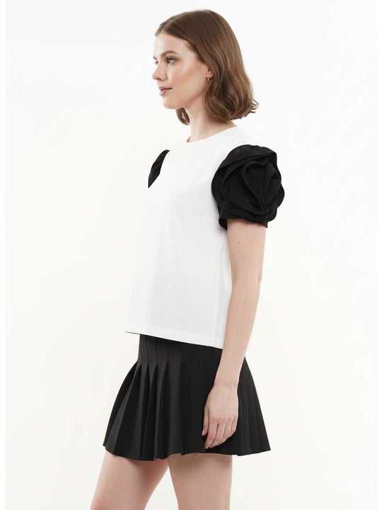 3D Flower Short Sleeve Top