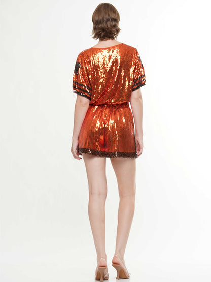 Double Zero Sequin Crop Top & Shorts Set