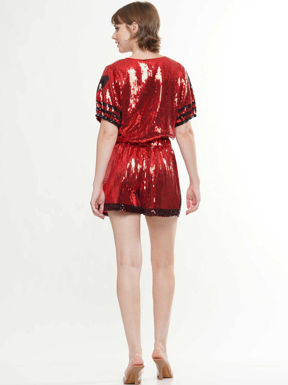 Double Zero Sequin Crop Top & Shorts Set