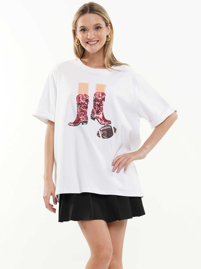 Western Boots Football Top