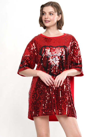 Sequin Dress with Bulldog