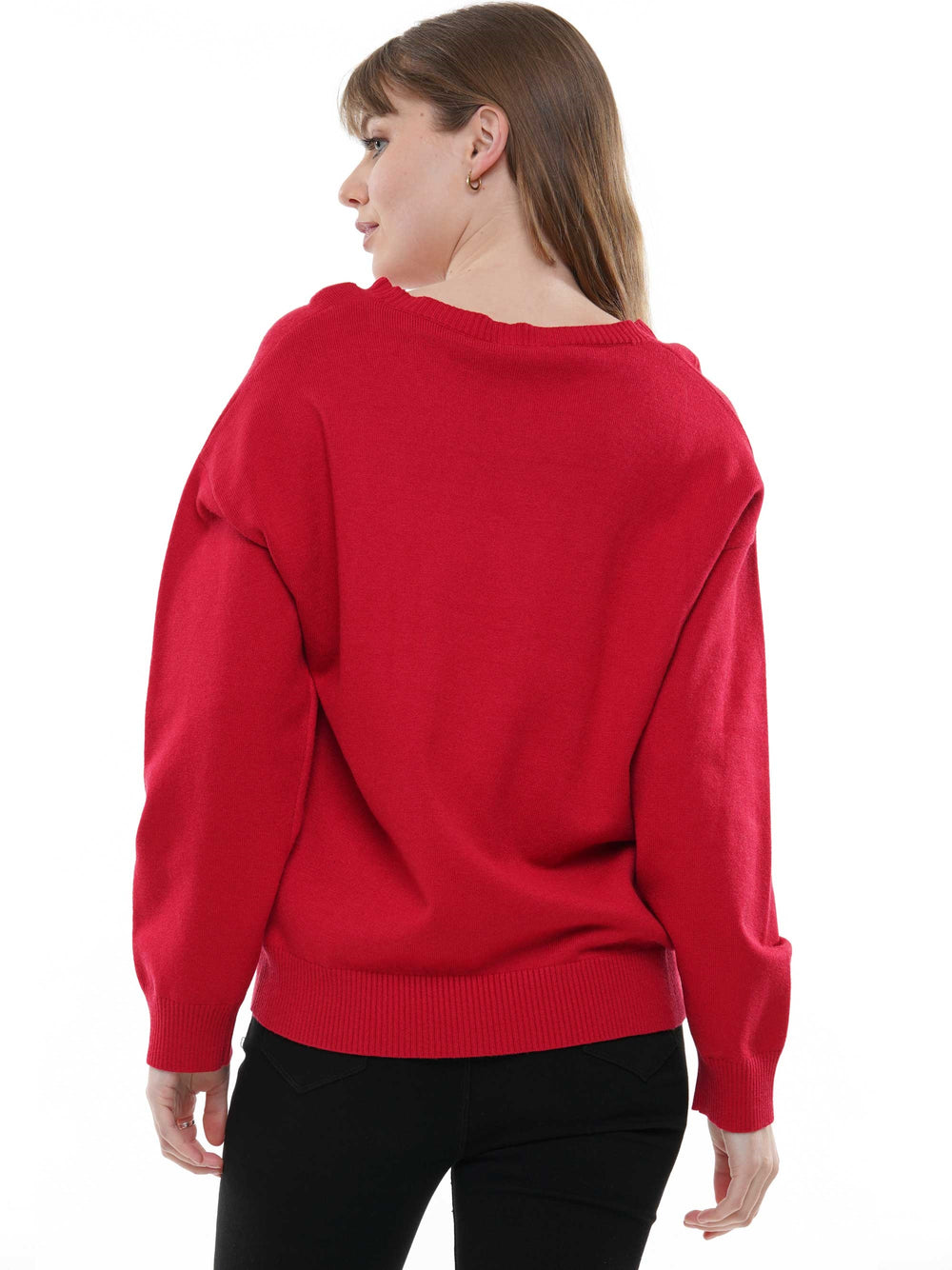Sequin football knit long sleeve top