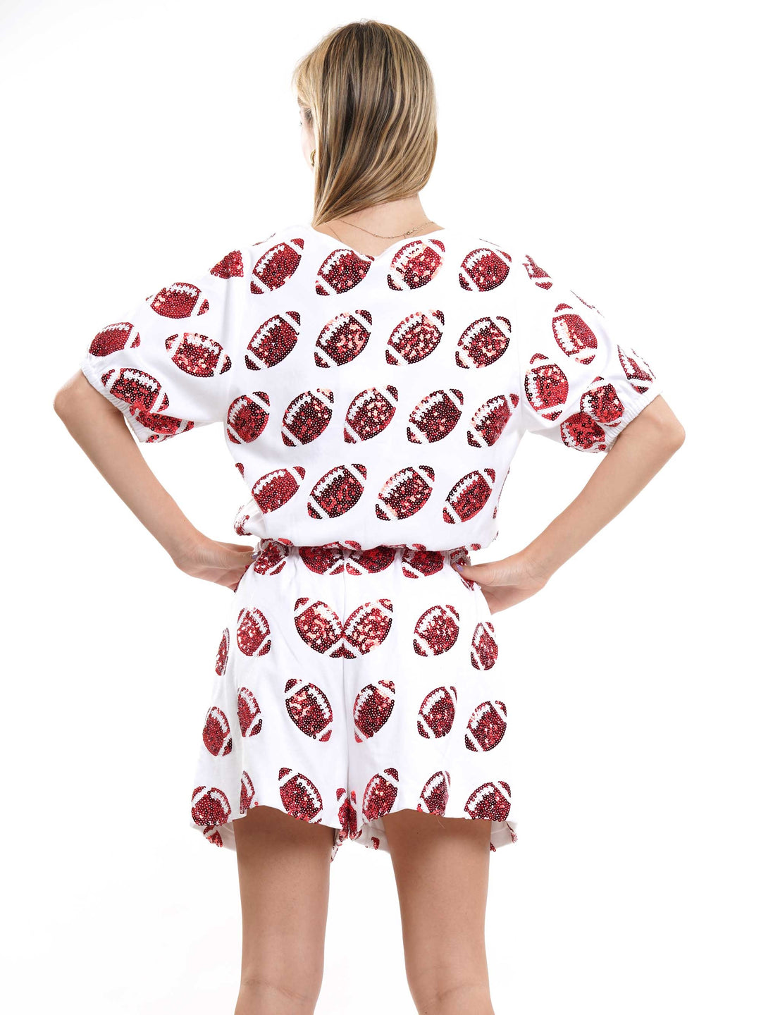 Superball Sequin Pattern Crop Top & Shorts Set