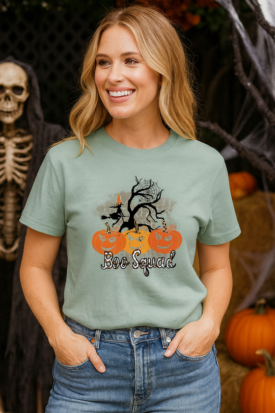 Cloud Feel Tee with Graphic Boo Squad