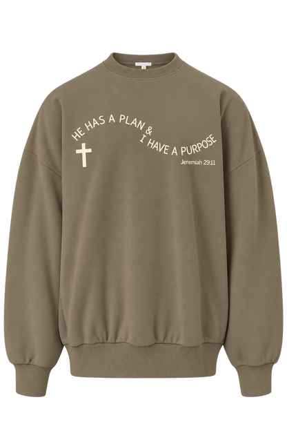 He Has a Plan, I Have a Purpose Oversized Sweatshirt