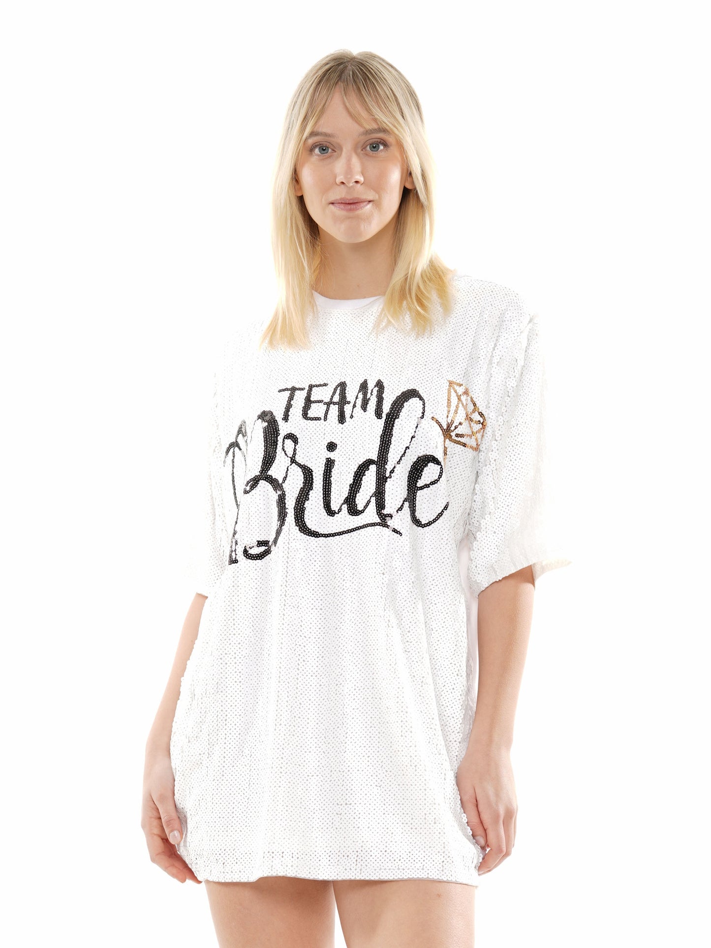Team Bride sequin t-shirt dress