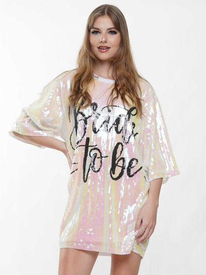 Bride to bee iridescent sequin dress