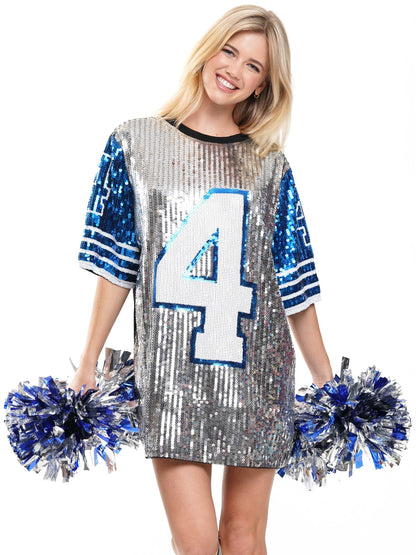 Number 4 sequin t-shirt dress jersey
