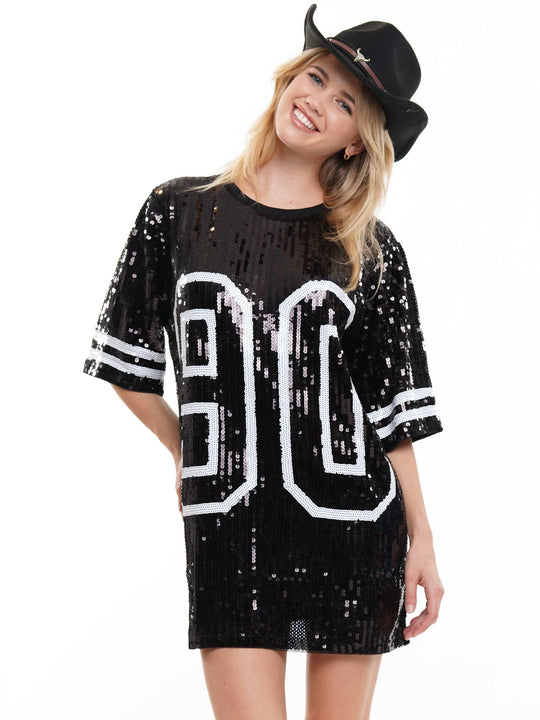 #90 Sequin t-shirt dress