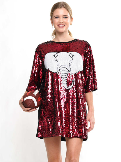 Gameday with elephant sequin dress