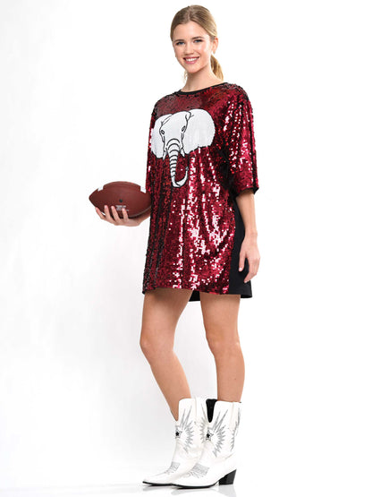 Gameday with elephant sequin dress