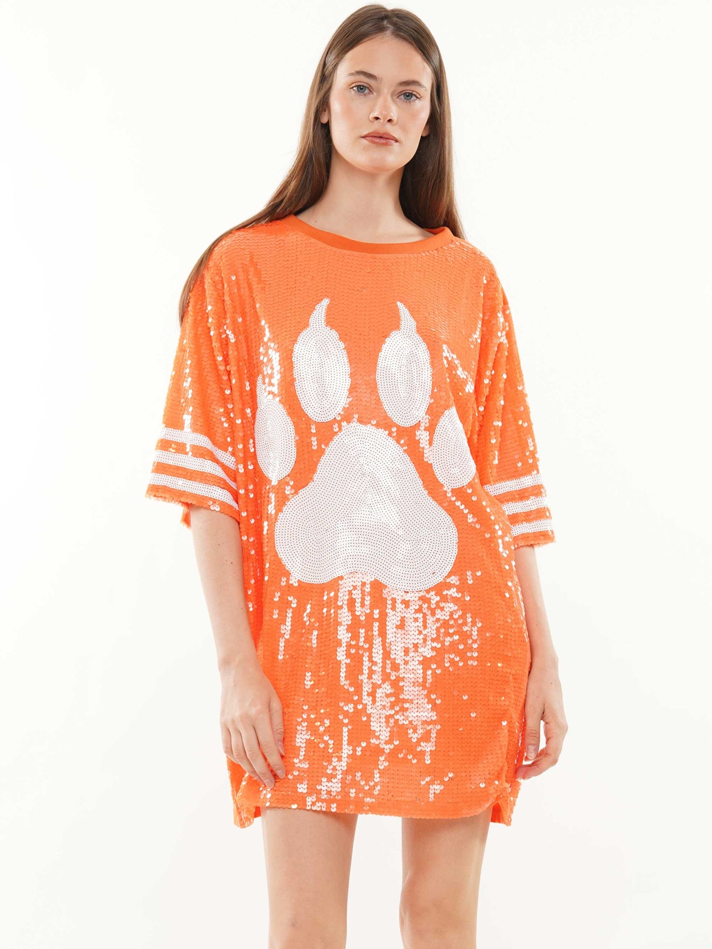 Tiger paw sequin dress