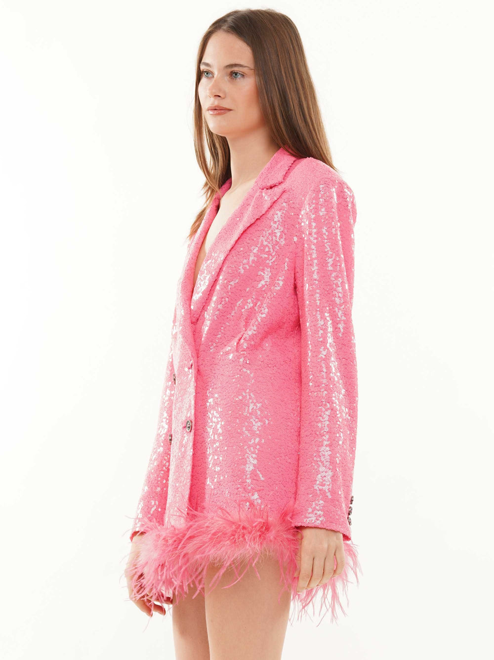 Sparkly sequin blazer/dress embellished with faux