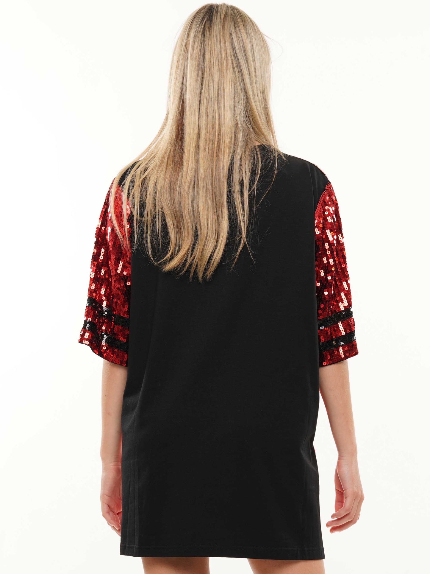 Sequin dress with bulldog