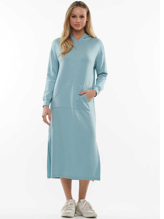 Light Soft Lyocell Silver Stone Hoodie Pocket Dress