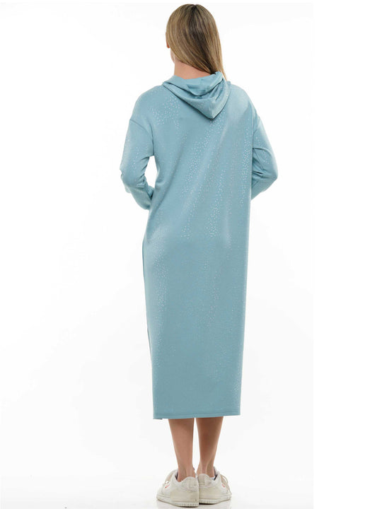Light Soft Lyocell Silver Stone Hoodie Pocket Dress