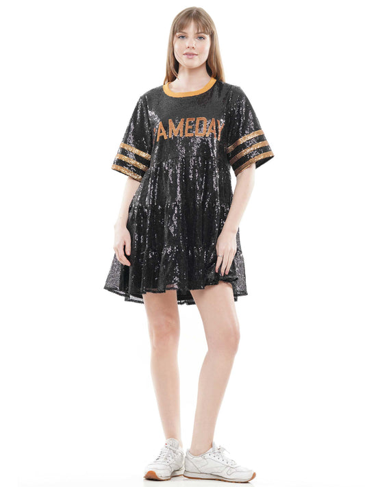 Game day baby doll sequin dress