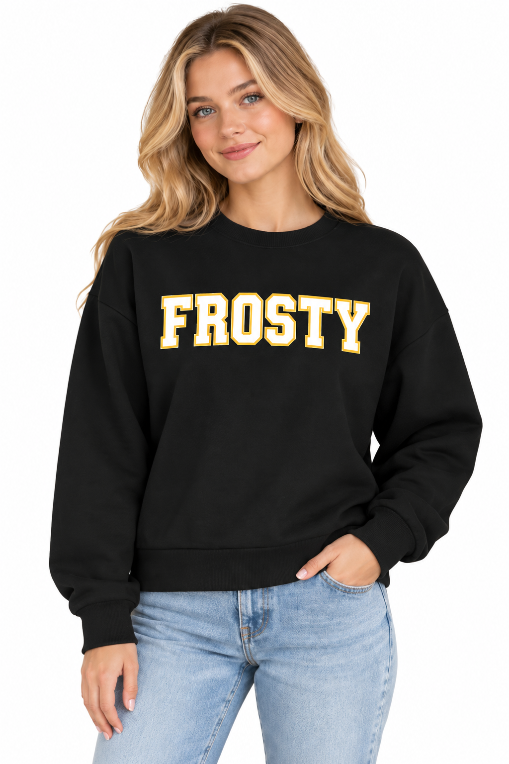 FROSTY Varsity Christmas Sweatshirt – Black