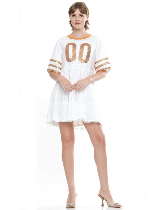 Double Zero Jersey Baby Doll Sequin Dress