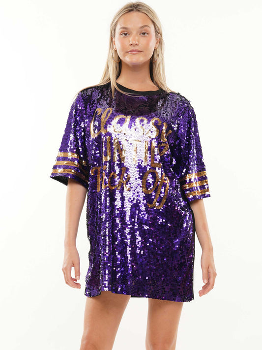 Classy Until Kick Off Sequin Dress